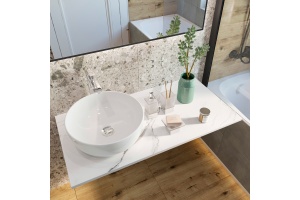 Мебель для ванной DIWO Элиста 100 белый мрамор, с раковиной Moduo 40 RING - 3