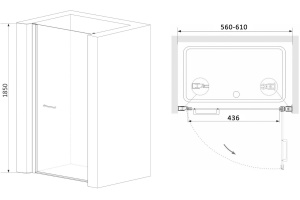 Душевая дверь в нишу RGW Passage PA-03 (560-610)х1850 - 3