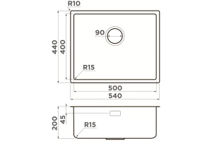 Мойка кухонная Omoikiri Tadzava нержавеющая сталь (4997116) - 2