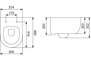 4.31005.20 PRIORITY Биде подвесное, 490x360 мм, белый (301929) - 2
