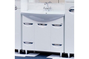 Тумба с раковиной Misty Орхидея 85 белая эмаль - 3