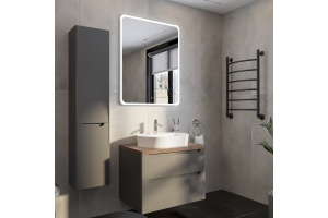 Тумба с раковиной STWORKI Берген 80 серая с темной столешницей, Bocchi Slim Line 1600-001-0126 - 3