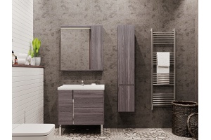 Комплект мебели Aquaton Стоун 80 темное дерево