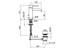 Смеситель для раковины Webert Elio хром (EL830102015) - 2