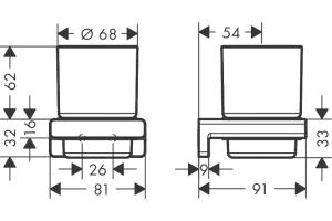 Стакан для зубных щеток Hansgrohe AddStoris шлифованный черный хром - 2