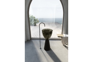 Раковина отдельностоящая прозрачная ABBER Kristall AT2703Black-Vesuvian черный/оливковый - 2