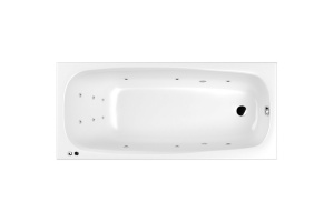 Ванна акриловая WHITECROSS Layla Slim Line 180x80 с гидромассажем белый - хром