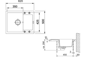 Мойка кухонная Franke Maris MRG 611С оникс - 3