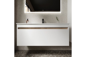 Тумба под раковину подвесная Sancos Smart 120 белая глянцевая - 2