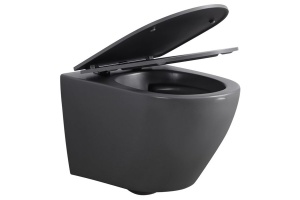 Унитаз подвесной ABBER BEQUEM серый матовый с сиденьем (AC1101MG) - 3