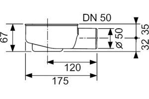 Сифон для душевого лотка TECE TECEdrainline 6 500 00 горизонтальный - 2