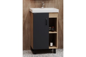 Тумба под раковину Onika Тимбер 50 серый матовый/дуб сонома (105035) - 2