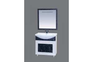 Тумба под раковину Misty Марика 65 черно-белая - 2