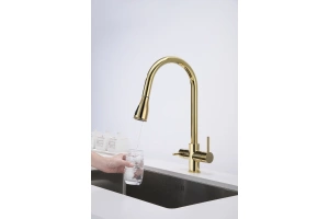 Смеситель для кухни Paulmark Lange золото - 3