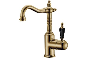 Смеситель для раковины высокий Boheme Medici бронза с черным Swarovski