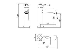 Смеситель Lemark Villa LM4837C для умывальника средний, монолитный, с донным клапаном клик-клак, хро - 2
