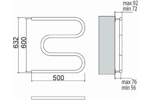 Водяной полотенцесушитель Terminus M-образный 600x500 Хром - 3
