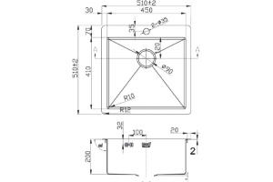 Мойка кухонная Zorg Light ZL R 510510 BRONZE - 2