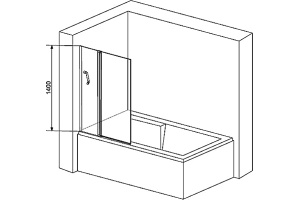 Шторка на ванну RGW Screens SC-11 B 100х140, профиль черный - 3