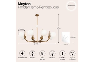 Подвесная люстра Maytoni Rendez-Vous MOD109PL-08BS - 2