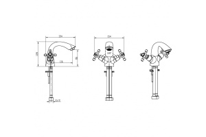Смеситель для раковины Boheme Royal Cristal бронза - 3