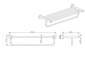 Полка для полотенец AQUATEK ВЕГА AQ4015MB, матовый черный - 2