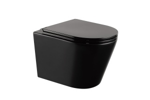 Унитаз подвесной ABBER Bequem черный матовый с сиденьем (AC1102MB)