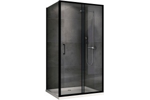 Душевой уголок Abber Schwarzer Diamant 150x90 профиль черный стекло прозрачное