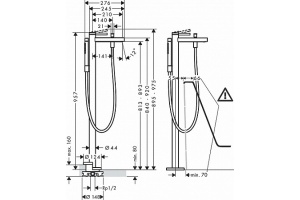 Напольный смеситель для ванны с душем Hansgrohe Finoris черный матовый - 2