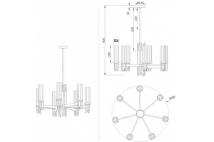 Люстра на штанге Stilfort Graff 2170/02/07P - 3