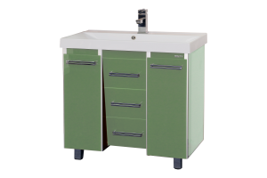 Джулия QVATRO -105 Тумба с 3 ящ. конус салатовая