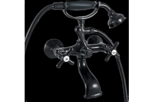 Смеситель для ванны с душем Rav Slezak Morava retro черный матовый