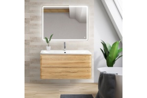 Тумба с раковиной BelBagno Albano 80 подвесная, rovere rustico - 2