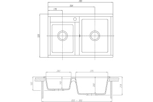 Мойка кухонная AQUATON Делия 78 DBL жемчуг - 3
