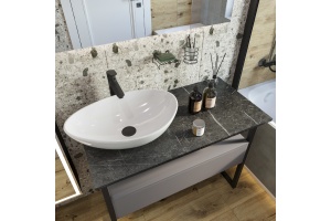 Мебель для ванной DIWO Элиста 100 антрацит с раковиной Moduo 55 Leaf - 3