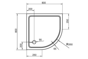 Поддон для душа Cezares SMC R 80x80 - 2