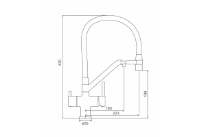 Смеситель для кухни Gappo сатин с черным изливом - 2