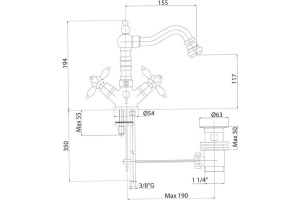 Смеситель для биде Cezares NOSTALGIA бронза (NOSTALGIA-BS2-02) - 3