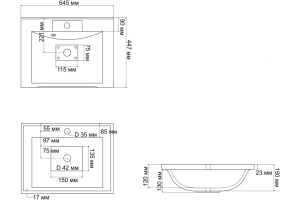 Мебельная раковина Misty Комфорт 65 - 3