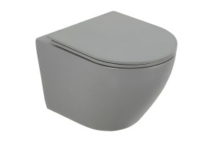 Чаша для подвесного унитаза BelBagno Colorato серый матовый, без сиденья (BB062CHR-GR)