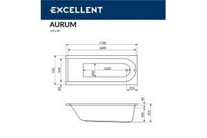 Акриловая ванна Excellent Actima Aurum 170х70 - 3