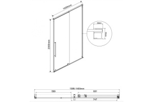 Душевая дверь Vincea Arno 140 хром стекло прозрачное - 2