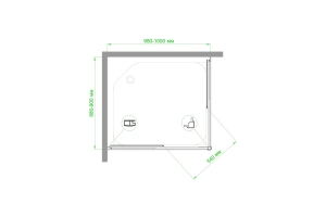 Душевой уголок Royal Bath HPD 100х90 профиль хром стекло матовое - 3