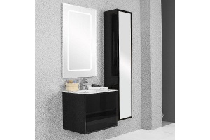 Комплект мебели Aquaton Римини 60 черный глянец