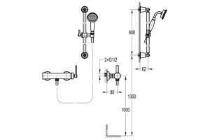 Swedbe Terracotta Art Комплект душевой со смесителем 2513 - 2