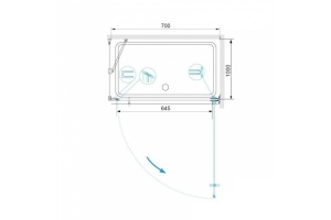Душевой уголок RGW Hotel HO-045-1 70x100 профиль хром стекло прозрачное - 3