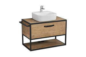 Тумба с раковиной Одри 42 Aquaton Лофт Фабрик 80 темное дерево 