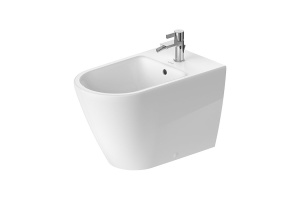 DURAVIT (D-Neo) Биде напольное 370 x 650 мм, с переливом, с отверстием под смеситель, белое