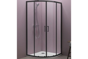 Душевой уголок Kolpa San Eco Quat 80х80 черный стекло прозрачное