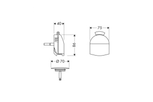 Внешняя часть излива на ванну с набором для слива и перелива Hansgrohe 58127000 - 3